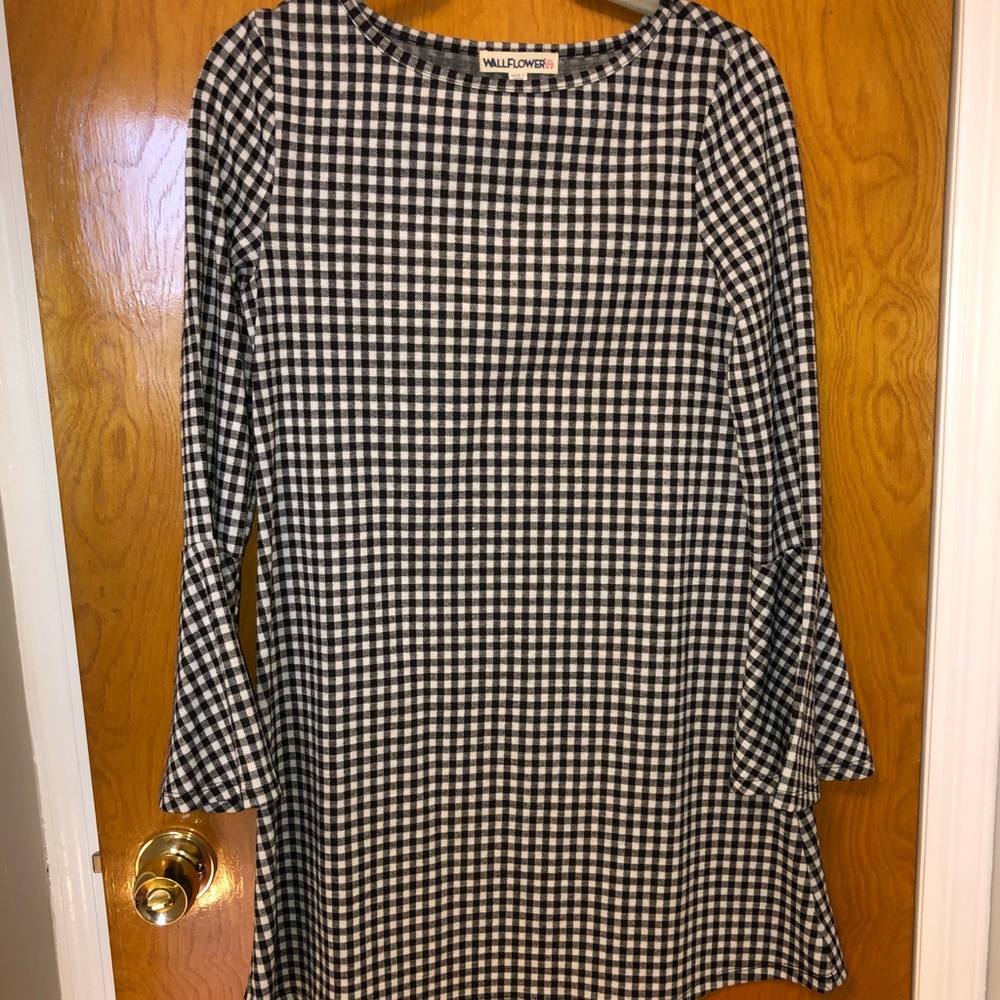 Wallflower Gingham Print Black and White Dress (S)